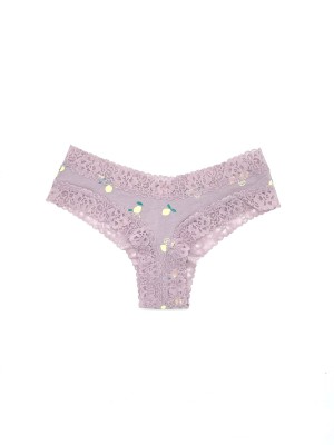 Трусики Victoria’s Secret Cheeky cotton Lemons ,чики с кружевом