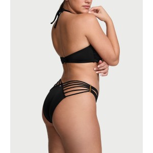 Купальник Archives Swim Strappy Bandeau Top Hardware Brazilian Bikini Bottom Black
