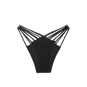 Купальник Archives Swim Strappy Bandeau Top Hardware Brazilian Bikini Bottom Black
