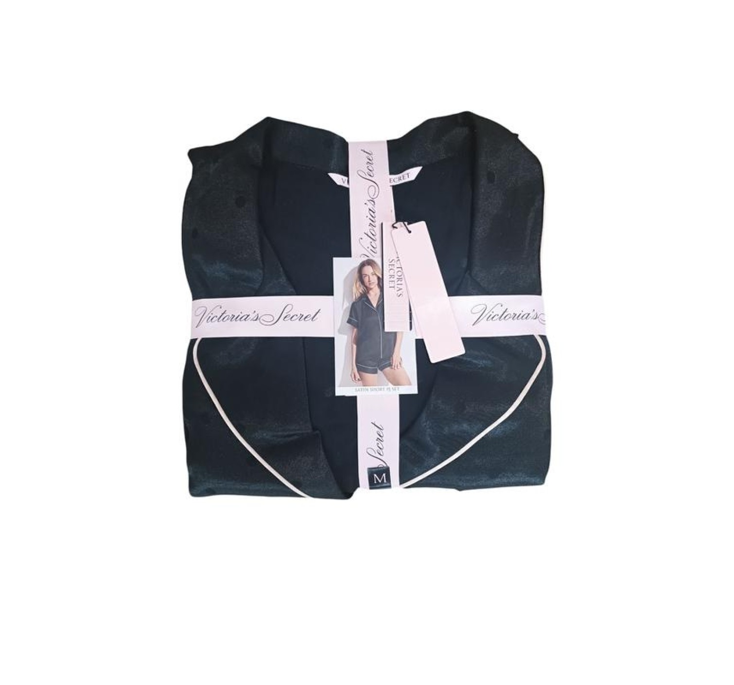 Піжама Victoria's Secret Satin Short Pajama Set Black Dot