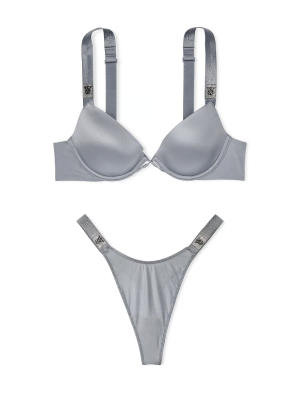 Комплект белья Scattered Shine Strap Lightly Lined Low-Cut Demi Bra Set Asteroid Grey