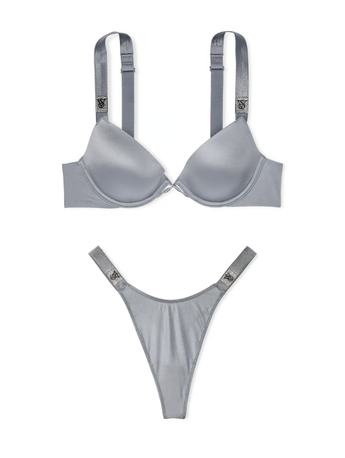 Комплект білизни Scattered Shine Strap Lightly Lined Low-Cut Demi Bra Set Asteroid Grey