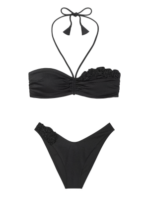 Купальник Rosette Bandeau Bikini Top Set Black