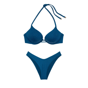 Купальник Essential Bombshell Add-2-Cups Diamanté Push-Up Bikini Top Set Precious Sapphire