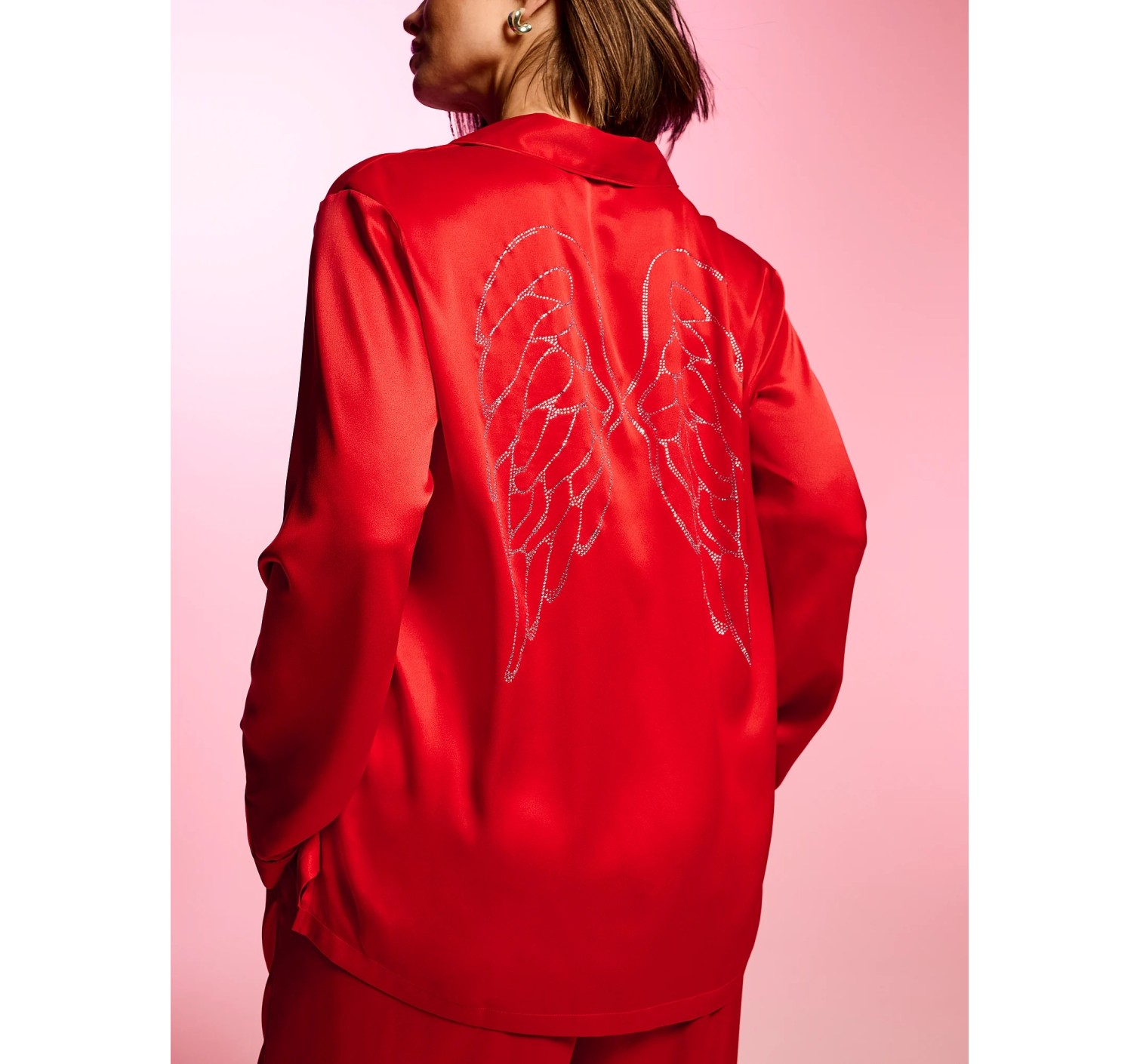 Піжама Signature Satin Long Pajama Set Backstage Lipstick