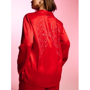 Піжама Signature Satin Long Pajama Set Backstage Lipstick