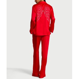 Піжама Signature Satin Long Pajama Set Backstage Lipstick
