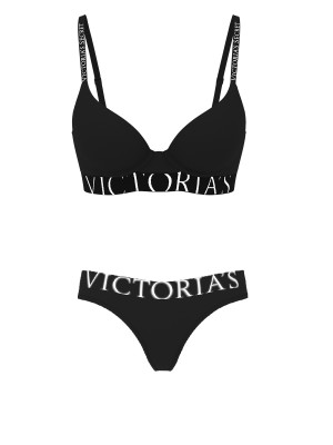 Комплект белья Black T-shirt push-up Full coverage Bra Set
