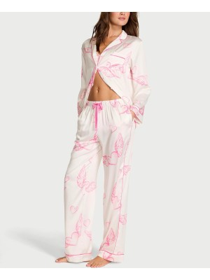 Піжама Signature Satin Long Pajama Set White Angel Wings