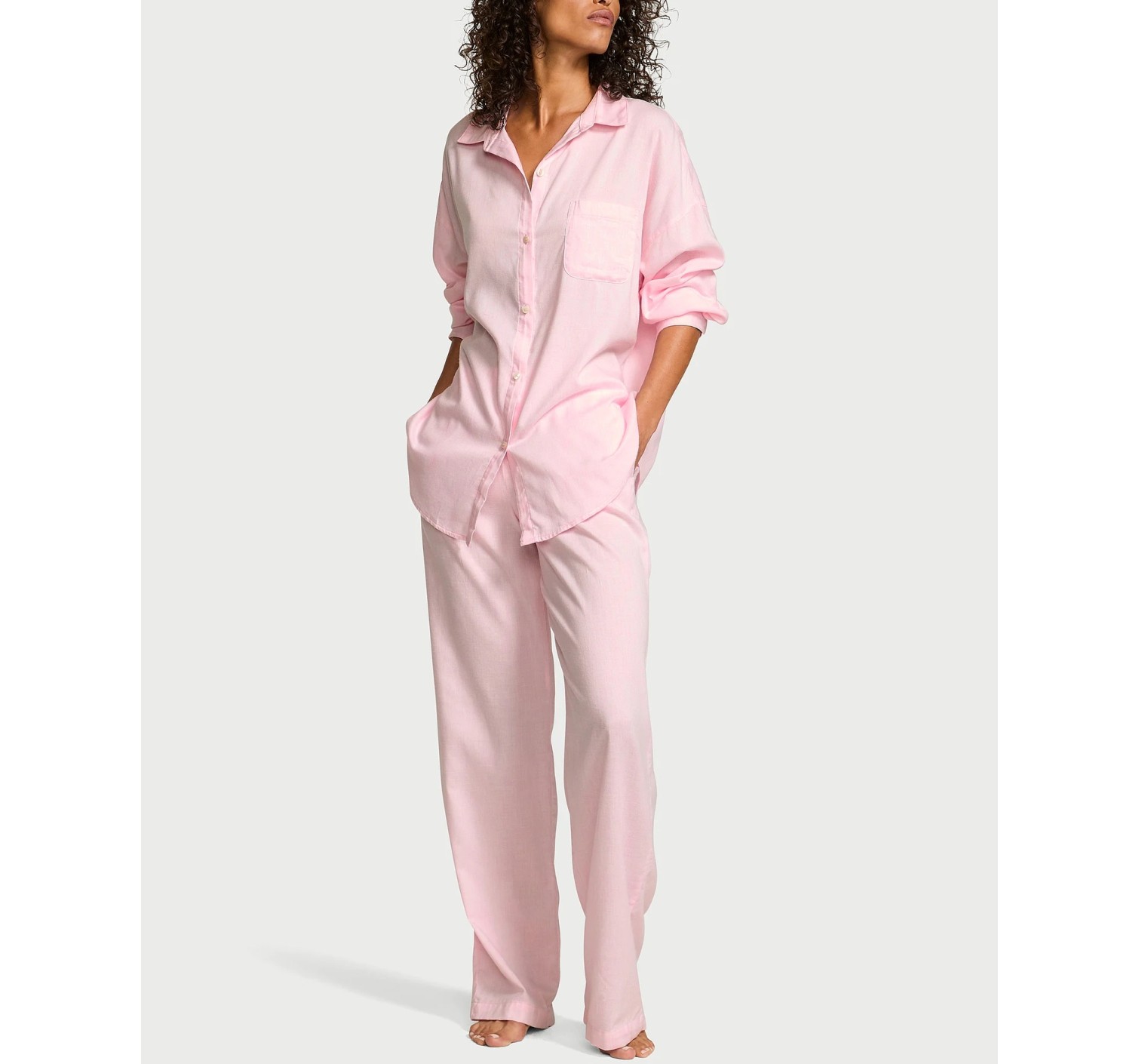 Пижама Modal-Cotton Long PJ Set Pink 