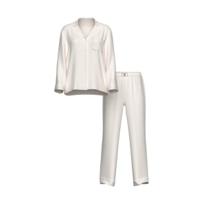 Пижама Signature Satin Shine Long Pajama Set White
