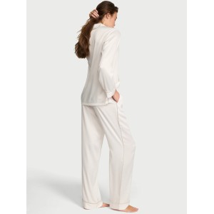 Пижама Signature Satin Shine Long Pajama Set White