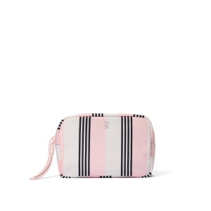 Косметичка Boxy Case Makeup Bag Pink And Black Stripe