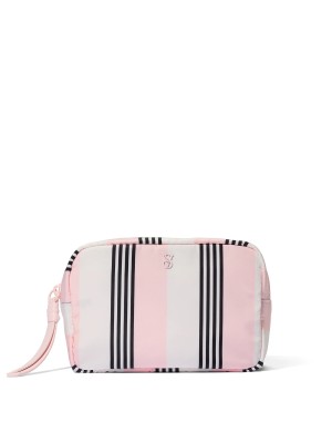Косметичка Boxy Case Makeup Bag Pink And Black Stripe