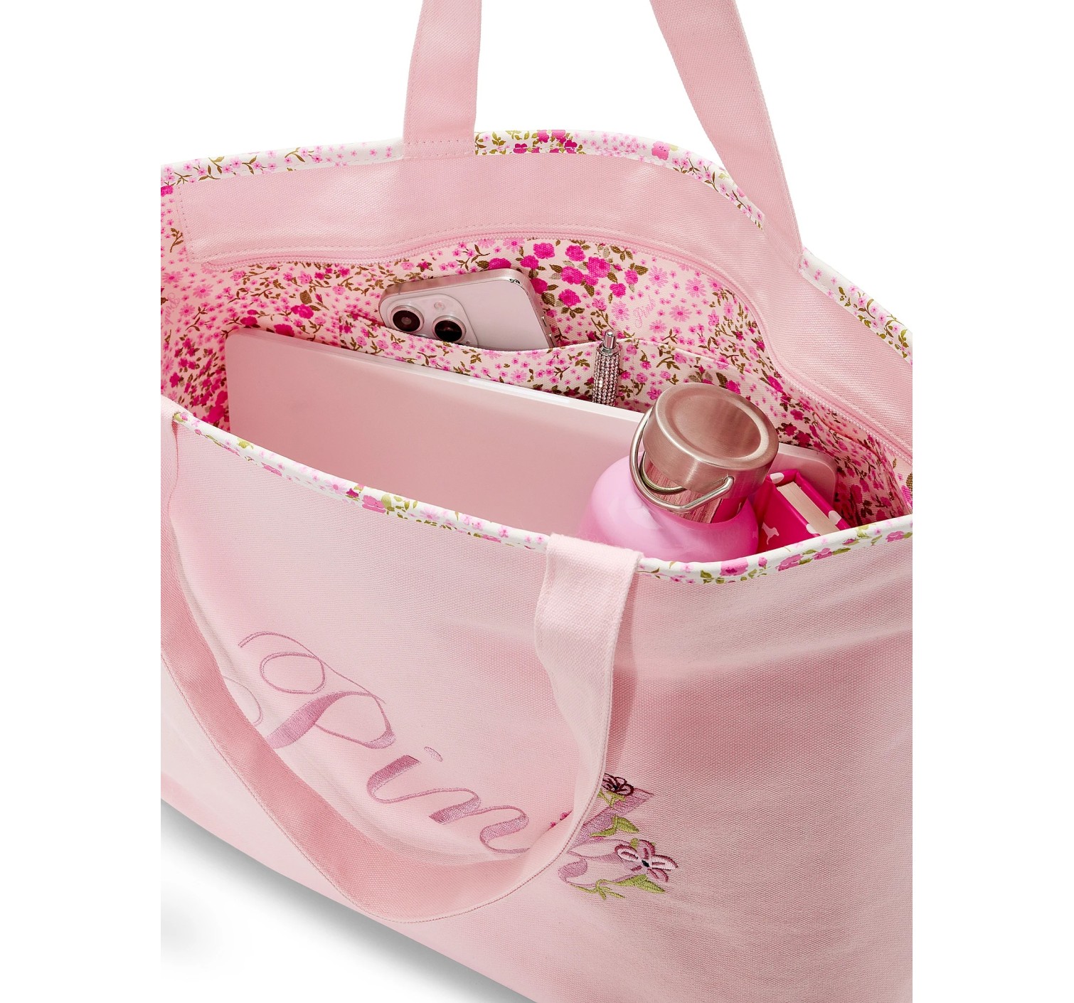 Сумка PINK Floral Canvas Tote Bag