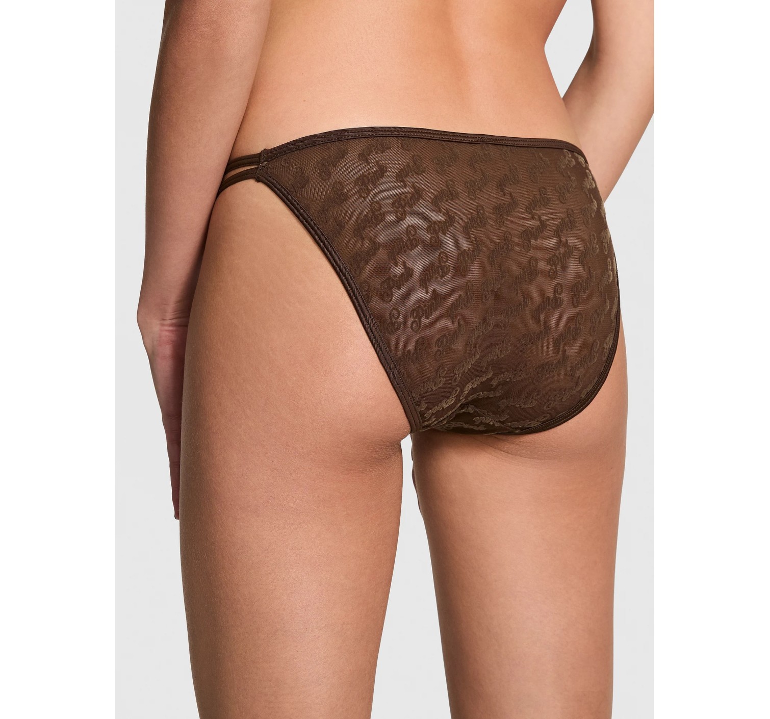 Трусики Logo Mesh Strappy Cheeky Panty Ganache