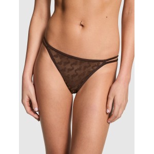 Трусики Logo Mesh Strappy Cheeky Panty Ganache
