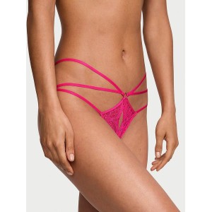 Трусики Lace Strappy Crotchless Cheeky Pink