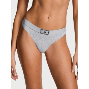 Трусики Logo Cotton Shine Patch Thong Grey