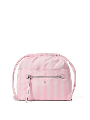 Косметичка Iconic Stripe Pink Cinch Makeup Bag