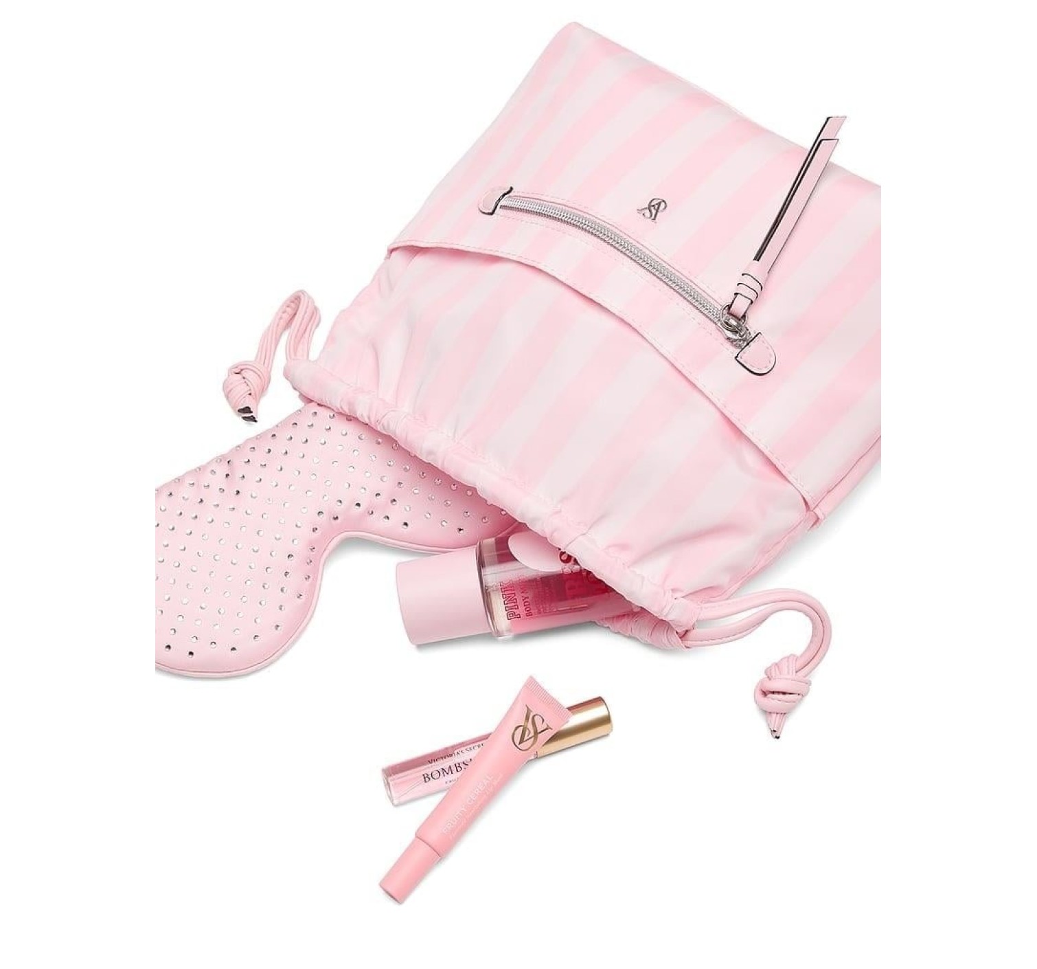 Косметичка Iconic Stripe Pink Cinch Makeup Bag