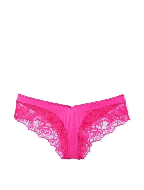 Трусики Lace Satin Cheeky Hot Pink