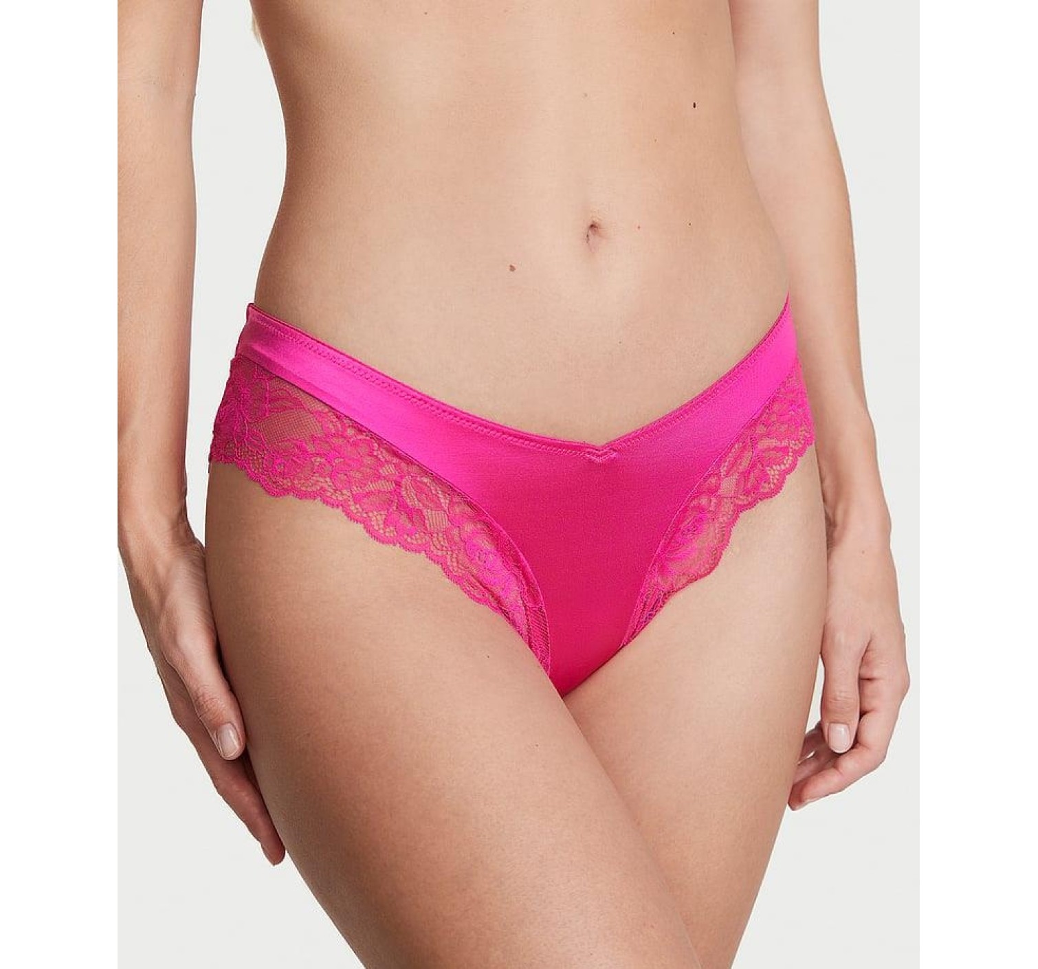 Трусики Lace Satin Cheeky Hot Pink