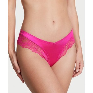 Трусики Lace Satin Cheeky Hot Pink