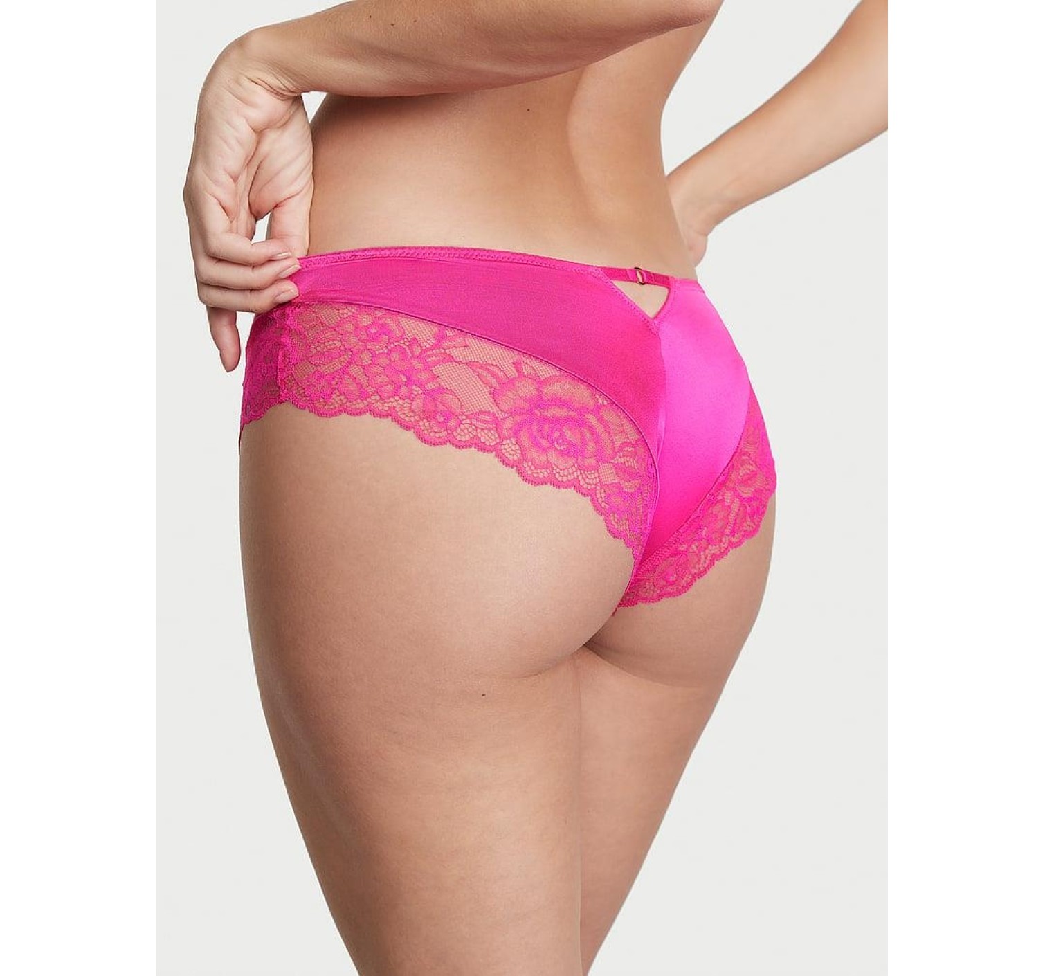 Трусики Lace Satin Cheeky Hot Pink