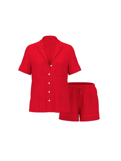 Піжама Glazed Satin Bow Short Pajama Set Lipstick Bow Jacquard