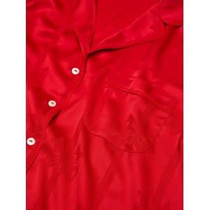 Піжама Glazed Satin Bow Short Pajama Set Lipstick Bow Jacquard