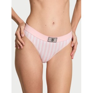 Трусики Logo Cotton Shine Patch Thong Pink Stripes