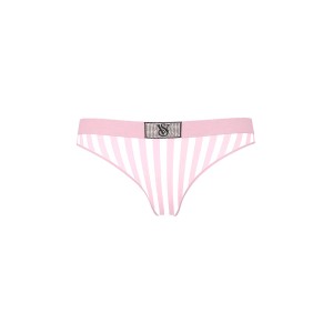 Трусики Logo Cotton Shine Patch Thong Pink Stripes