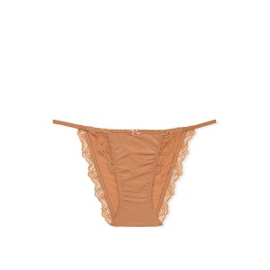 Трусики Dream Angels Lace Trim String Bikini Panty Toffee