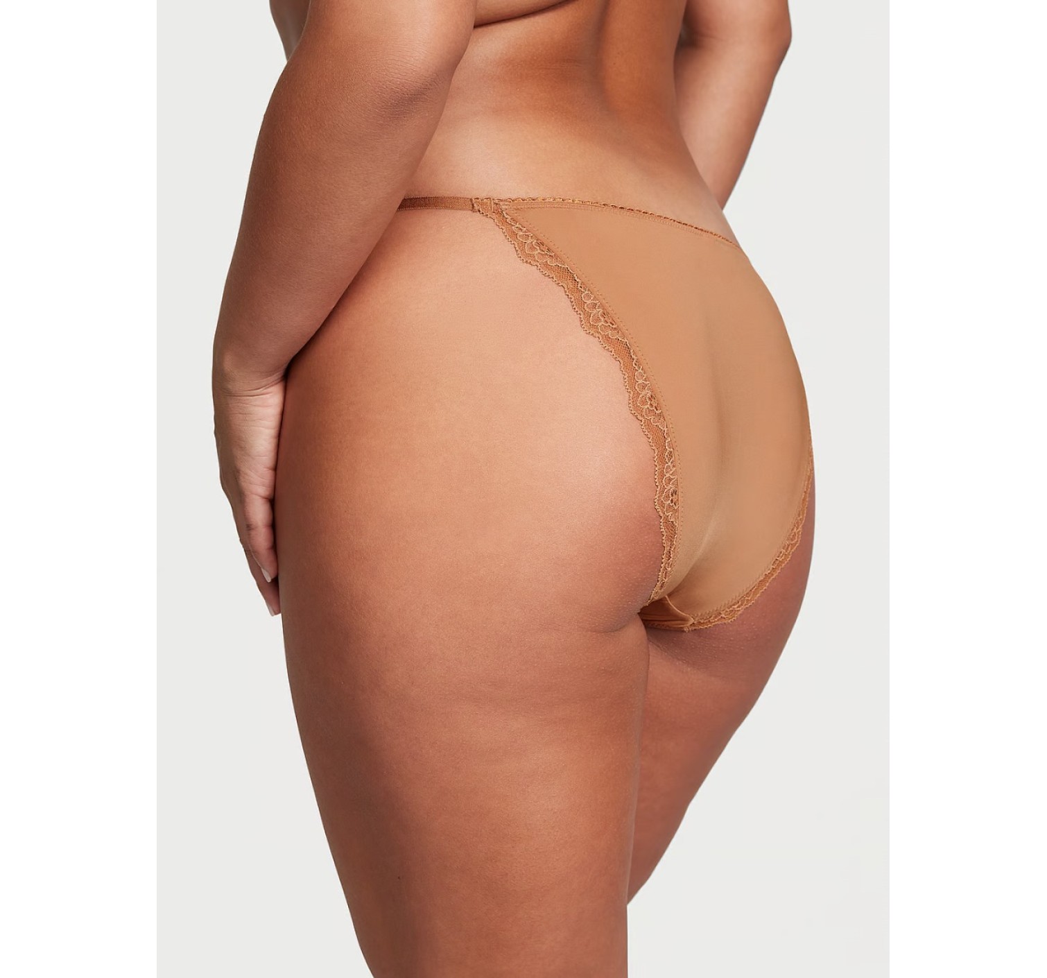 Трусики Dream Angels Lace Trim String Bikini Panty Toffee