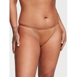 Трусики Dream Angels Lace Trim String Bikini Panty Toffee