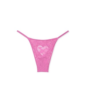 Трусики Lace Brazilian Heart Pink