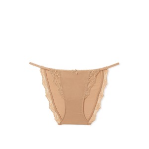 Трусики Lace Trim String Bikini Panty praline
