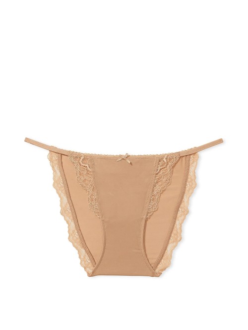 Трусики Lace Trim String Bikini Panty praline