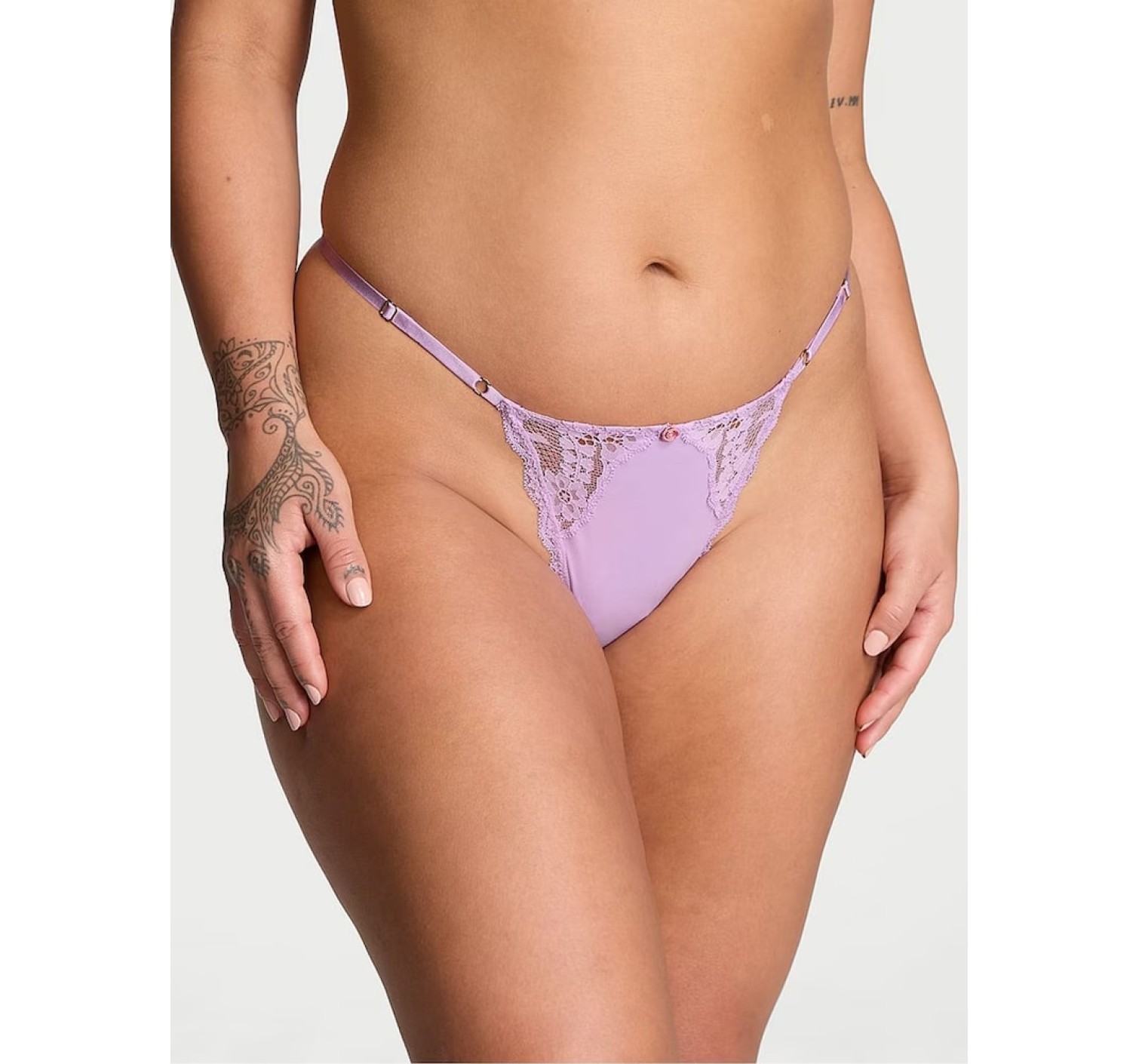 Трусики Lace Trim String Knickers Lilac