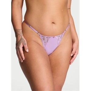 Трусики Lace Trim String Knickers Lilac