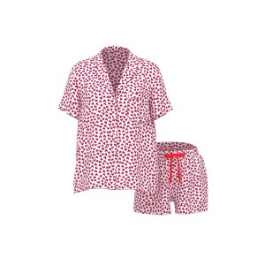 Піжама Satin Short PJ Set White Scattered Hearts
