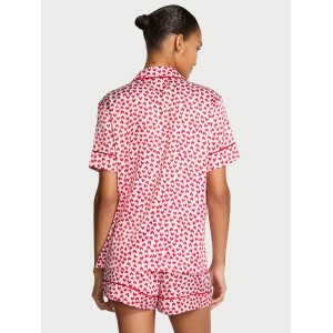 Піжама Satin Short PJ Set White Scattered Hearts
