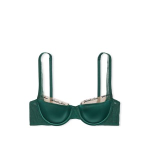 Бюст  Logo Embroidery Lightly Lined Balconette Bra Set Green Mystique