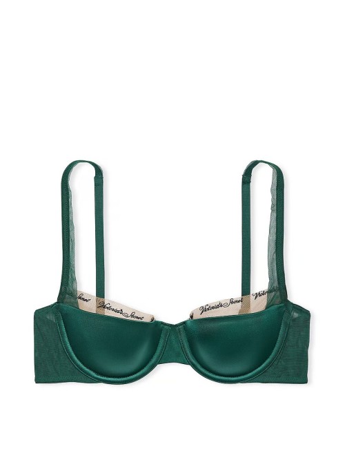 Бюст Logo Embroidery Lightly Lined Balconette Bra Set Green Mystique