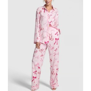 Пижама Pink Flannel Long Pajama Set Bow
