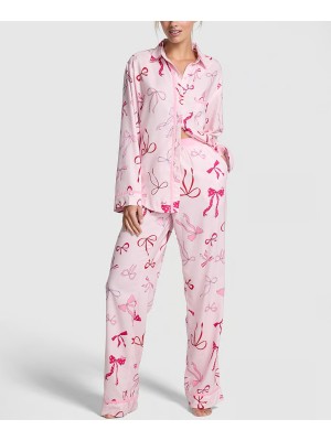 Пижама Pink Flannel Long Pajama Set Bow