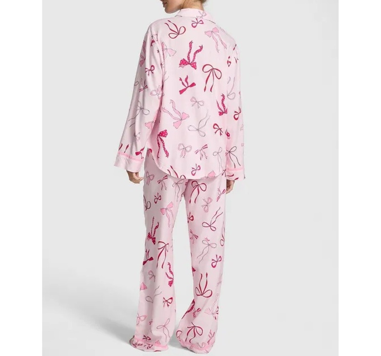 Пижама Pink Flannel Long Pajama Set Bow