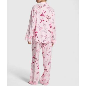 Пижама Pink Flannel Long Pajama Set Bow