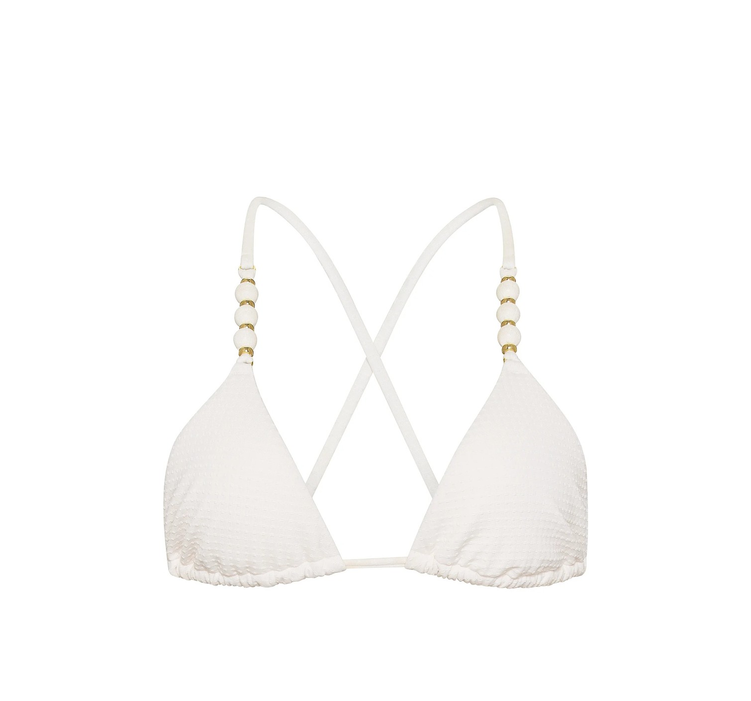 Купальник Beach Beads Triangle Bikini Brazilian Set Coconut White